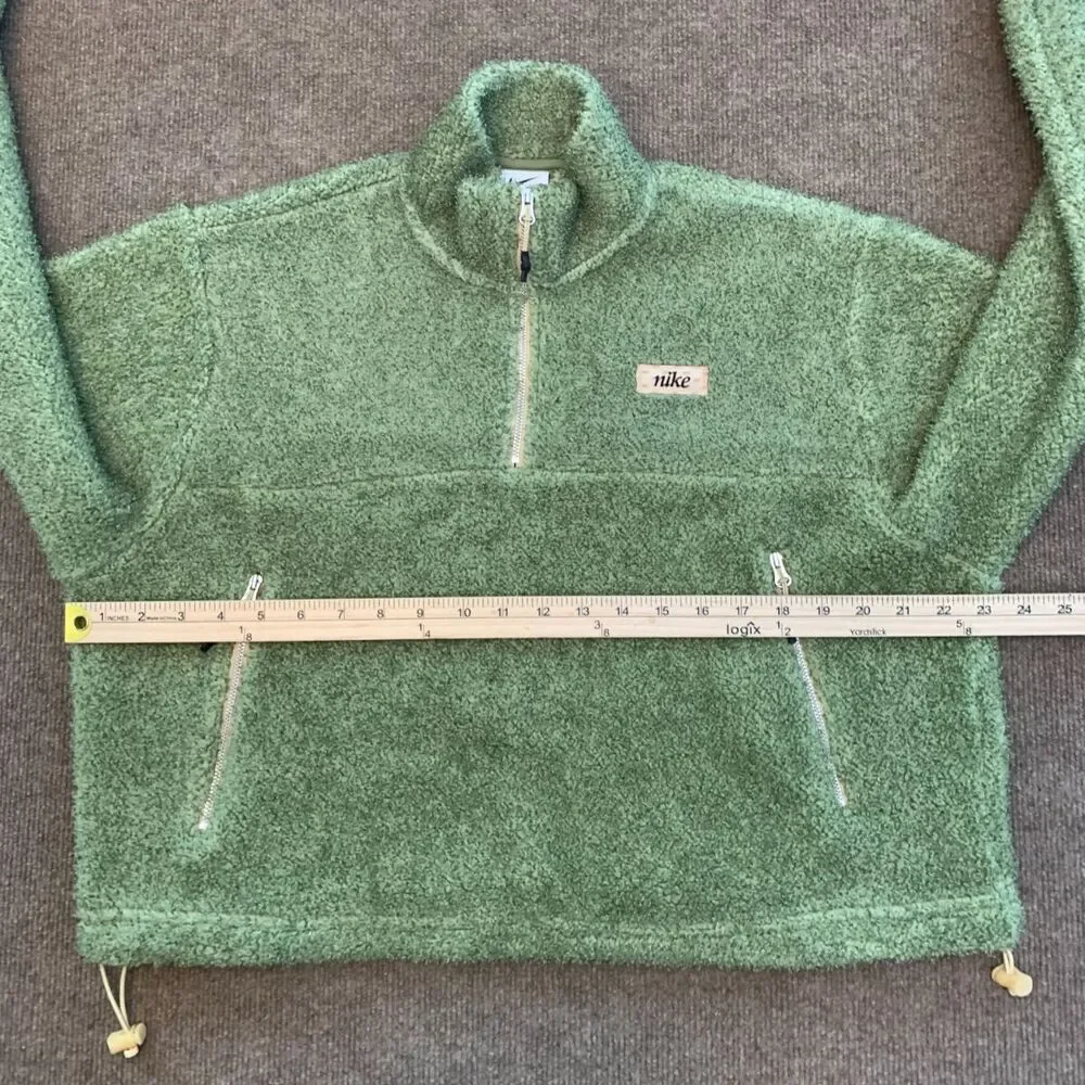 Nike Sweater Womens M Therma-Fit Sherpa Boucle Fleece 1/4 Zip Cropped Pullover